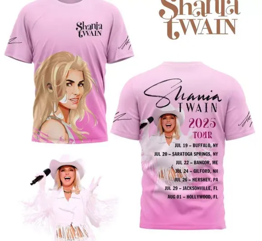 Shania Twain 2025 Tour For Fan Premium Edition 3D T-Shirt