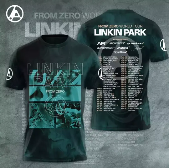 Linkin Park Tour 2025 3D All Over Printed Unisex T-Shirt All Size Gift For Fans