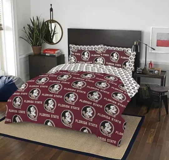 Florida State Seminoles NCAA Rotary Queen Bed in a Bag Set