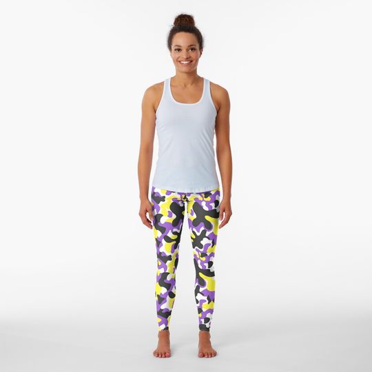 Purple & Yellow camouflage Leggings