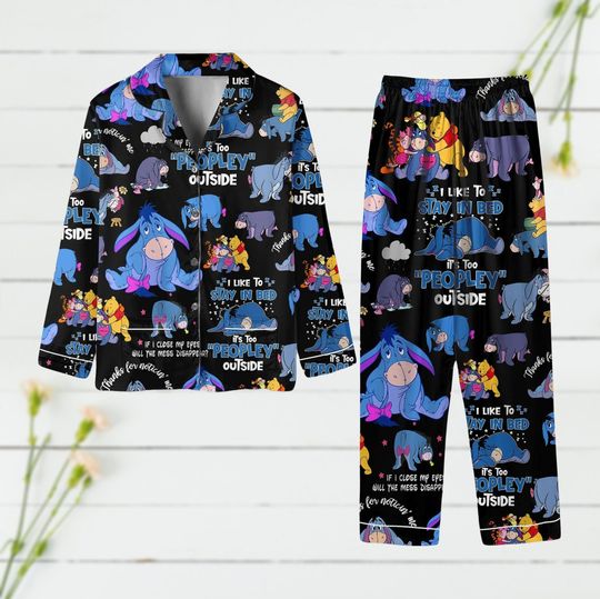 Discover Cute Eeyore Kids Women Pajamas Set, Disney Donkey Shirt, Magic Kingdom Matching Holiday Pajamas, Winnie The Pooh Merch, Gift For Fan