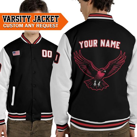 Discover Personalized black & red AF football team I2 Baseball  jacket, Personalised Kids Baseball Jacket