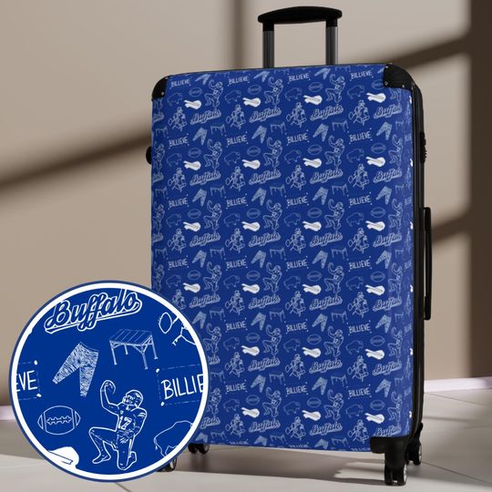Buffalo Football Luggage, Bills Mafia Gift, Suitcase for Bills Fan, Travel Bag, Sports Fan Gift