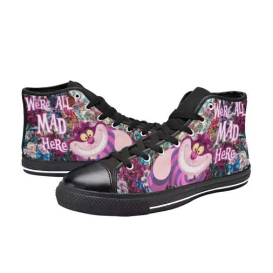 Alice In Wonderland Cheshire Cat High Top Shoes Men's Custom Sneaker Casual Shoe