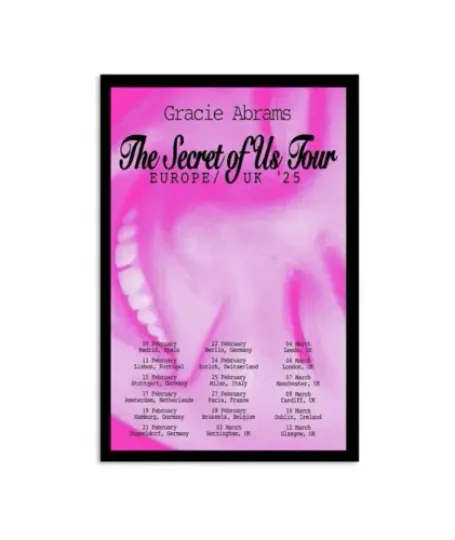 Gracie Abrams The Secret Of Us Tour 2025 Poster