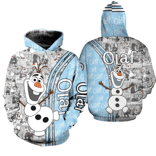 Christmas Olaf Hoodie, Olaf Zip Hoodie,  Disney Movie Hoodie, Funny Olaf Christmas Hoodie