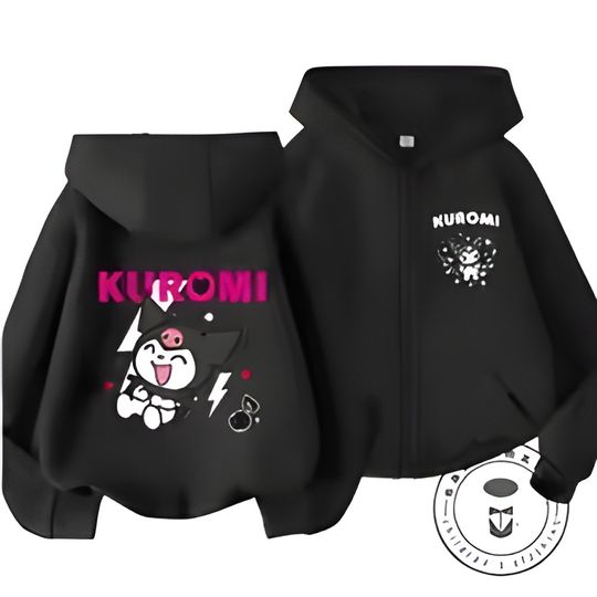 Kawaii Kuromi Double Sided Zip Hoodies
