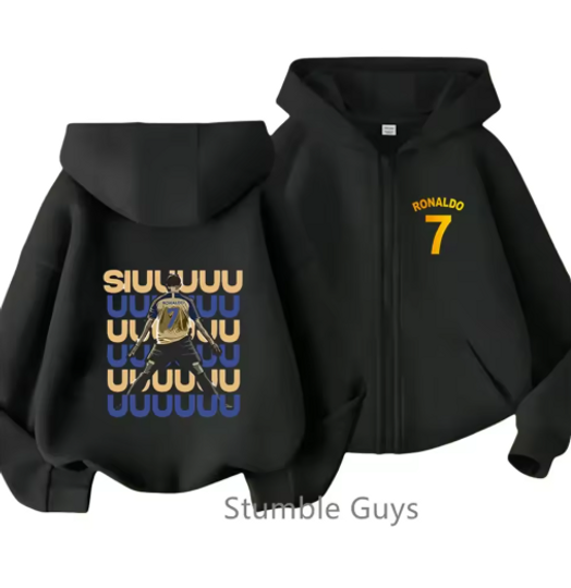 Football Star Ronaldo Double Sided Zip Hoodies