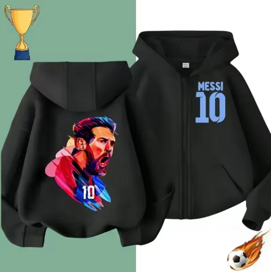 European Cup Messi football star Double Sided Zip Hoodies