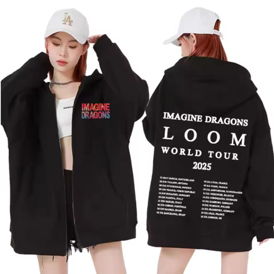 Imagine Dragons Band World Loom Tour 2025 Zipper Hoodie