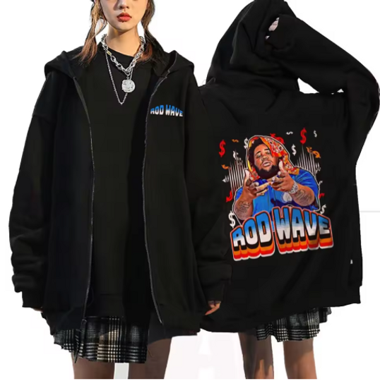 Rapper Rod Wave Last Lap Tour Double Sided Zip Hoodies