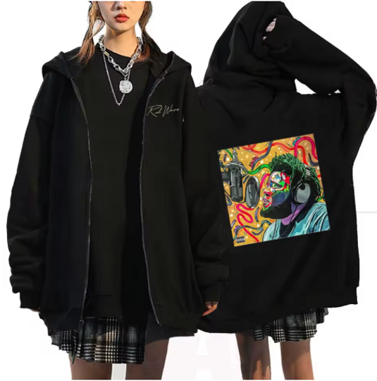 Rapper Rod Wave Last Lap Tour Double Sided Zip Hoodies