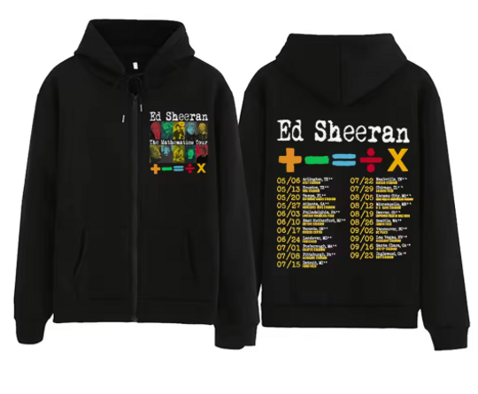 Ed Shee Mathematics Tour Double Sided Zip Hoodies