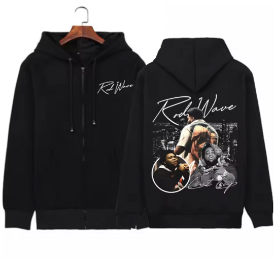 Rapper Rod Wave Last Lap Tour Double Sided Zip Hoodies