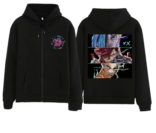 Anime Arcane-Jinx VI Double Sided Zip Hoodies