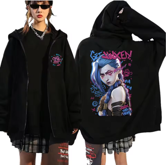 Arcane-Jinx Double Sided Zip Hoodies