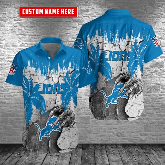 Detroit Lions Hawaiians Shirt, Game Day Football Hawaiians Shirt, Skull Detroit Hawaiians Shirt