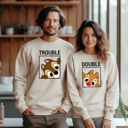 Chip And Dale Double Trouble Sweatshirt | Valentine Shirt | Couple Gift