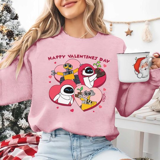 Wall-E And Eve Couple Shirts, Pixar Wall-E & Eve Valentine Shirt, Disneyland Couple Matching Shirt, Disneyland Valentine, Valentines Gift