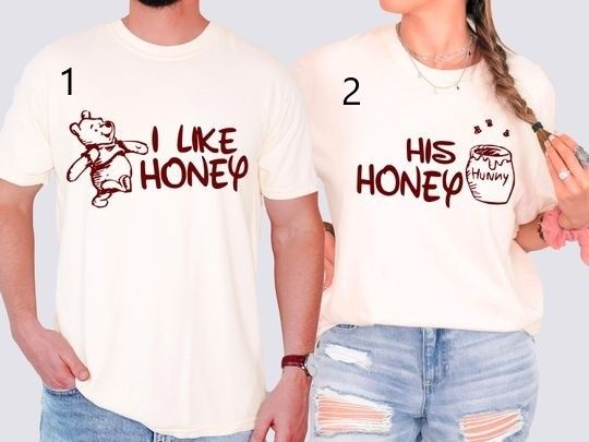 Disney Couple Shirt, Winnie The Pooh Shirt, Valentine's Day Shirt, Disney Honeymoon Shirt, I Like Honey Shirt, Disneyland Wifey Hubby Shirt