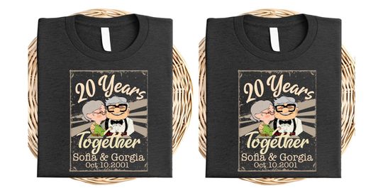 Disney Up Anniversary Shirt, Carl and Ellie Couple Sweatshirt, 20 Years Together T-shirt, Wife Husband Shirt, Anniversary Celebration Tee