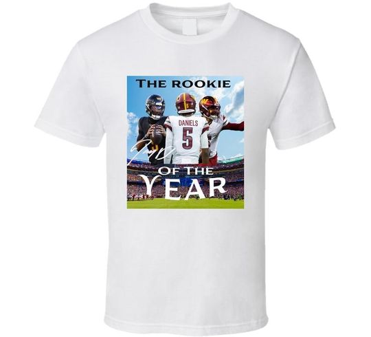 Jayden Daniels Rookie Of The Year Signed T Shirt