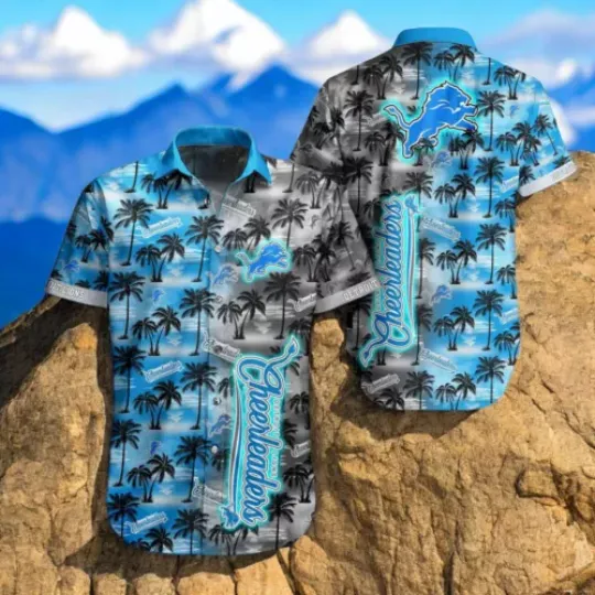 Detroit Lions Hawaiian Shirt Palm Tree Best Hawaiian Shirts