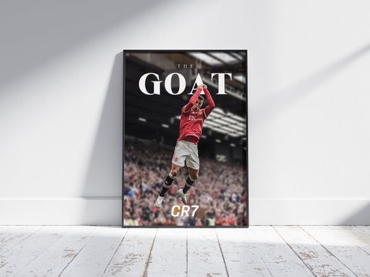 Cristiano Ronaldo Poster, Soccer Wall Art Gift, Sports Bedroom Poster, CR7, Man United Poster, Soccer Gifts