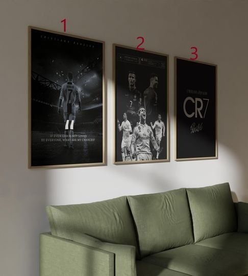 Cristiano Ronaldo Poster, Real Madrid Football Print, Sports Poster, Football Poster