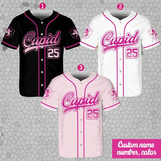Personalized Cupid Valentine Baseball Jersey, Custom Baseball Jersey