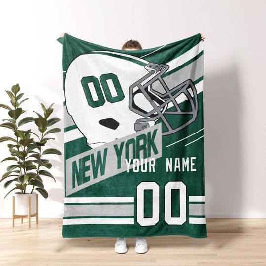 New York Football Personalized Blanket, New York Football Blanket,Jet New York Blanket,Sunday Football Blanket