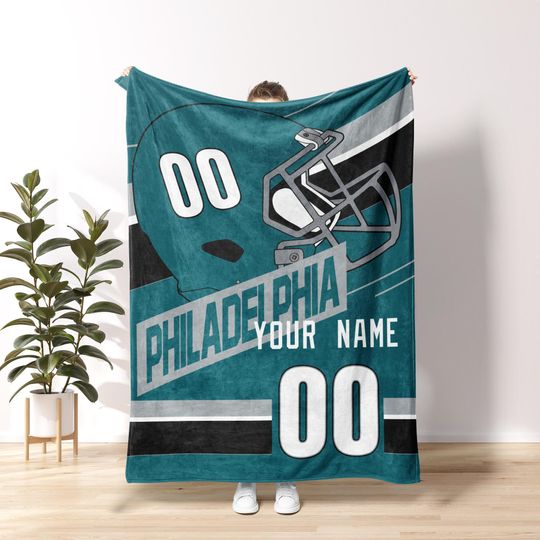 Philadelphia Football Personalized Blanket,Philadelphia Eagle Football Blanket,Football Blanket,Eagle Retro Blanket