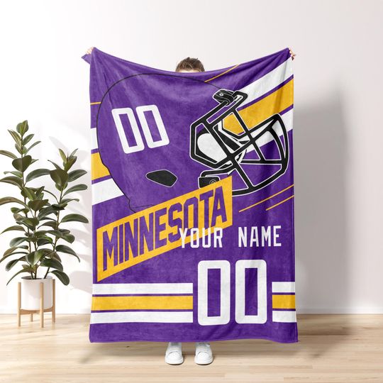 Minnesota Football Personalized Blanket, The Vikes Blanket, Vintage Minnesota Blanket