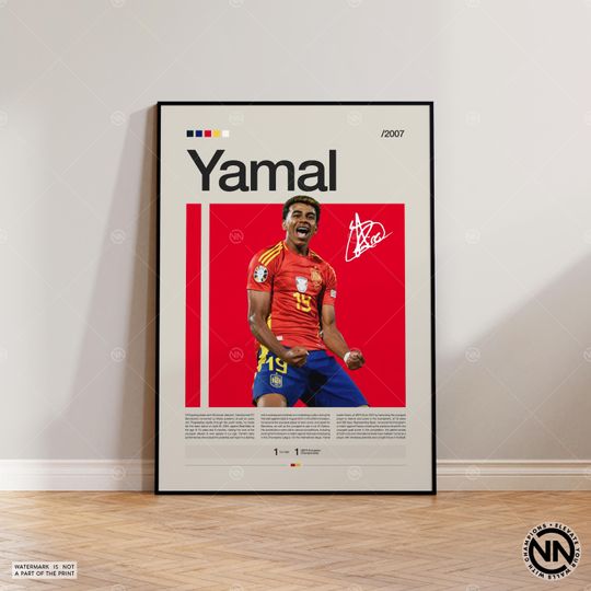 Lamine Yamal Poster, Spanish Footballer, Soccer Gifts, Sports Poster, Football Player Poster