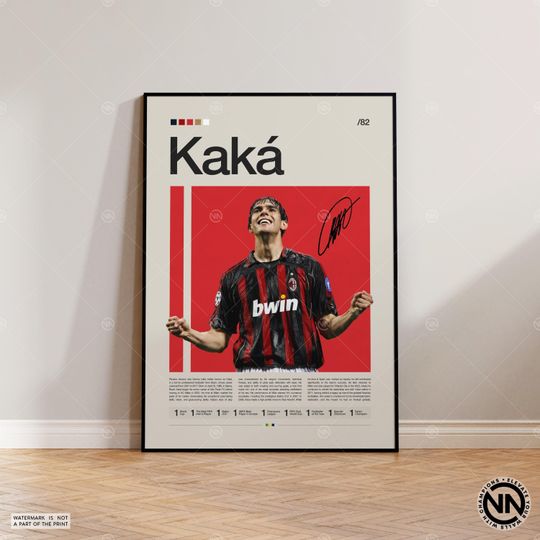 Kaka Poster, AC Milan Poster, Soccer Gifts, Sports Poster, Football Player Poster