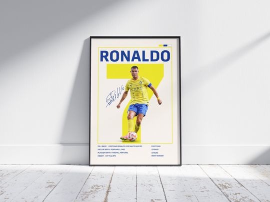 Cristiano Ronaldo Poster, Al-Nassr Poster, Soccer Gifts,Soccer Wall Art,Sports Posters, Ronaldo Print,Football Player Poster, Bedroom Poster