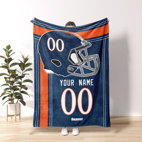 Denver Football Personalized Blanket,Retro Denver Football Football Blanket,Denver Footbal Fans Gift,Sunday Football