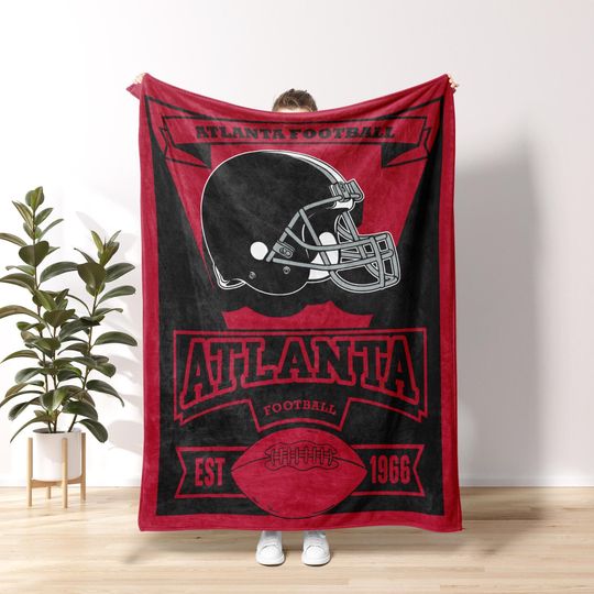 Atlanta Football Personalized Blanket,Retro Falcon Blanket,Football Family Blanket,Atlanta Football Fans Gift, Sunday Football