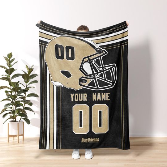 New Orleans Football Personalized Blanket,New Orleans Football Blanket,Retro Saint Football Blanket,Sunday Football