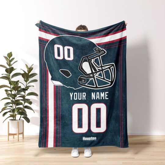 Houston Football Personalized Blanket,Vintage Houston Football Blanket,Houston Blanket,Houston Texan Fans Gift, Sunday Football