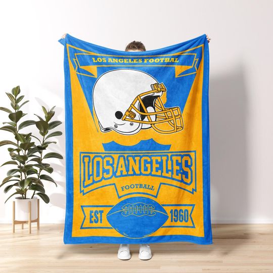 Los Angeles Football Vintage Blanket,Los Angeles Charger Football Blanket,Los Angeles Football Fans Gift, Sunday Football