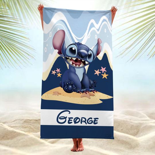 Personalized Stitch Towel,Lilo Stitch Towel,Stitch Birthday Gifts,Angel Stitch, Christmas Gifts For Kids, Teen Gift, Fan Version, Pool Towel