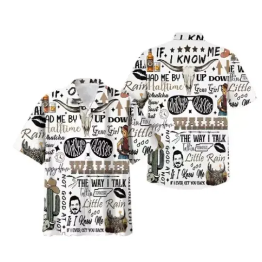 Wallen Western Whiskey Glasses Hawaiian Shirt, Wallen Western Tour shirt