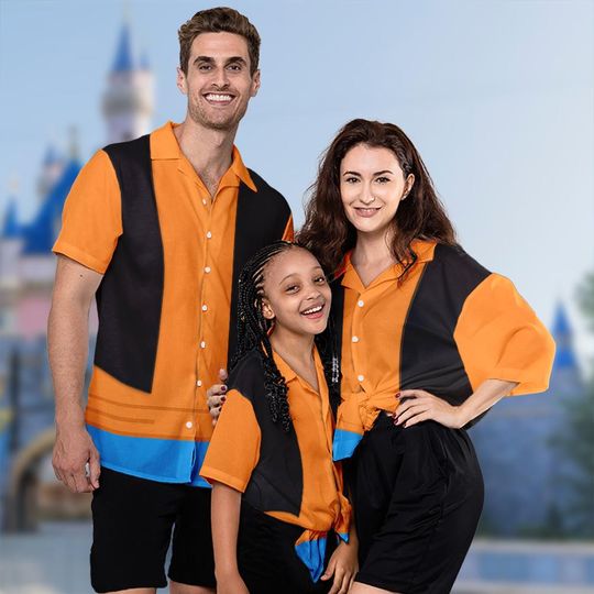 Discover Goofy Dog Costume Hawaiian Shirt, Mickey And Friend Cosplay Costume Hawaii, Goofy Dog Halloween Button Up, Goofy Dog 3D T-shirt