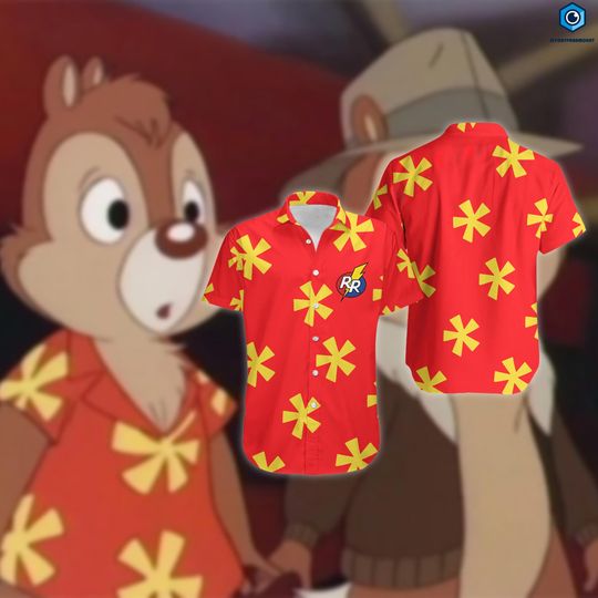 Chip And Dale Cartoon Movie Hawaiian Shirt, Cartoon HawaiiBeach Shirt, Chip n Dale Costume Shirt, Magic Kingdom Cosplay Costume Tee