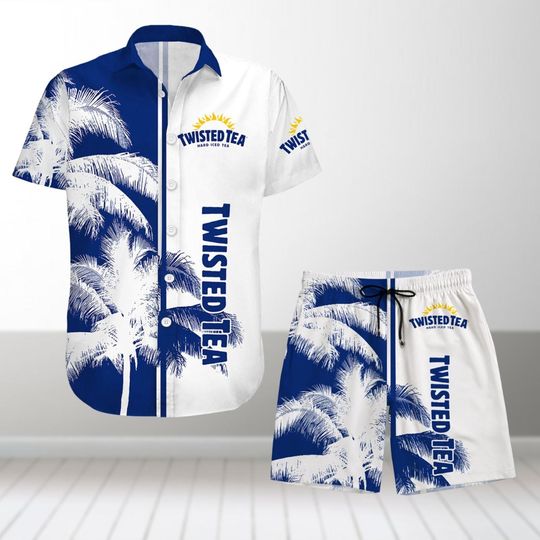 Twisted Tea Button Shirt And Shorts, Alcohol Hawaiian Shirt, Whisky Summer Beach Shirt, Soda Short Sleeve Shirt, Aloha Vacation Shirt