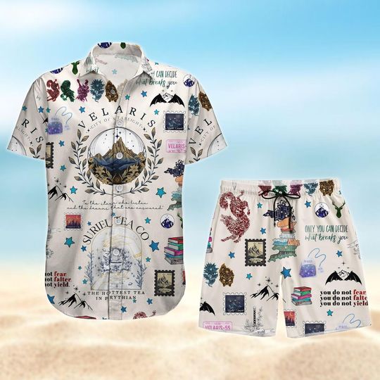 Velaris Acotar Button Shirt, City Of Starlight Hawaii Shirt, Bookish Lover Beach Shirt And Man Shorts, Night Court Tee, Velaris Merch