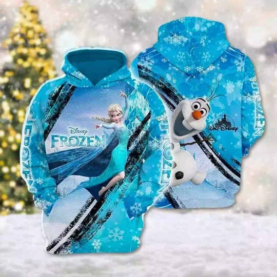 Elsa Princess Olaf Snowman Let It Snow 3D Hoodie