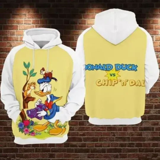 Donald Duck Vs Chip N Dale 3D Hoodie