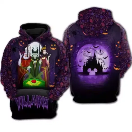 Villains Friends Ursula Maleficent Evil Queen 3D Hoodie